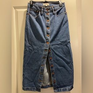 Mid length denim Madewell skirt